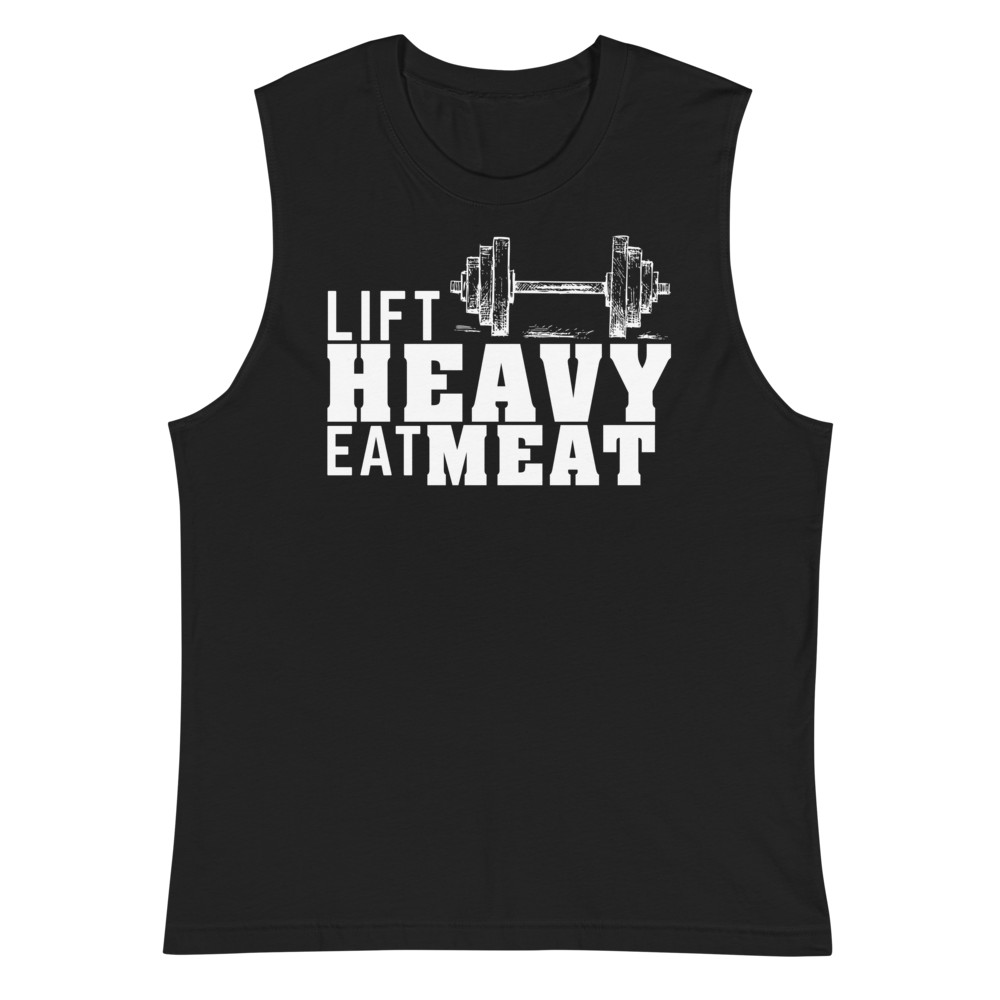 Lift Heavy Eat Meat Black Muscle Tee