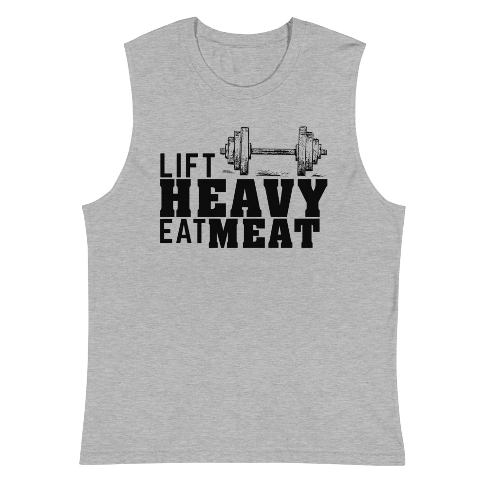 Lift Heavy Eat Meat Heather Muscle Tee