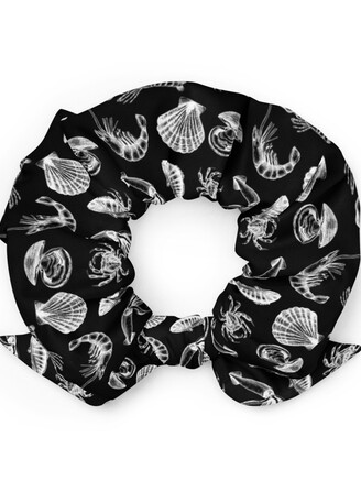 Seafood Medley Black Scrunchie