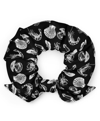 Seafood Medley Black Scrunchie